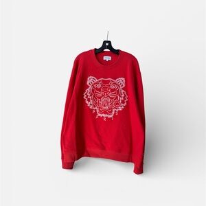 Kenzo Red Sweater with Tiger Design